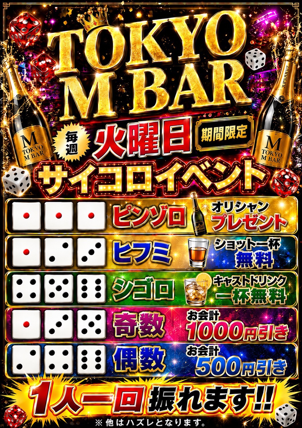 毎週火曜限定 サイコロイベント